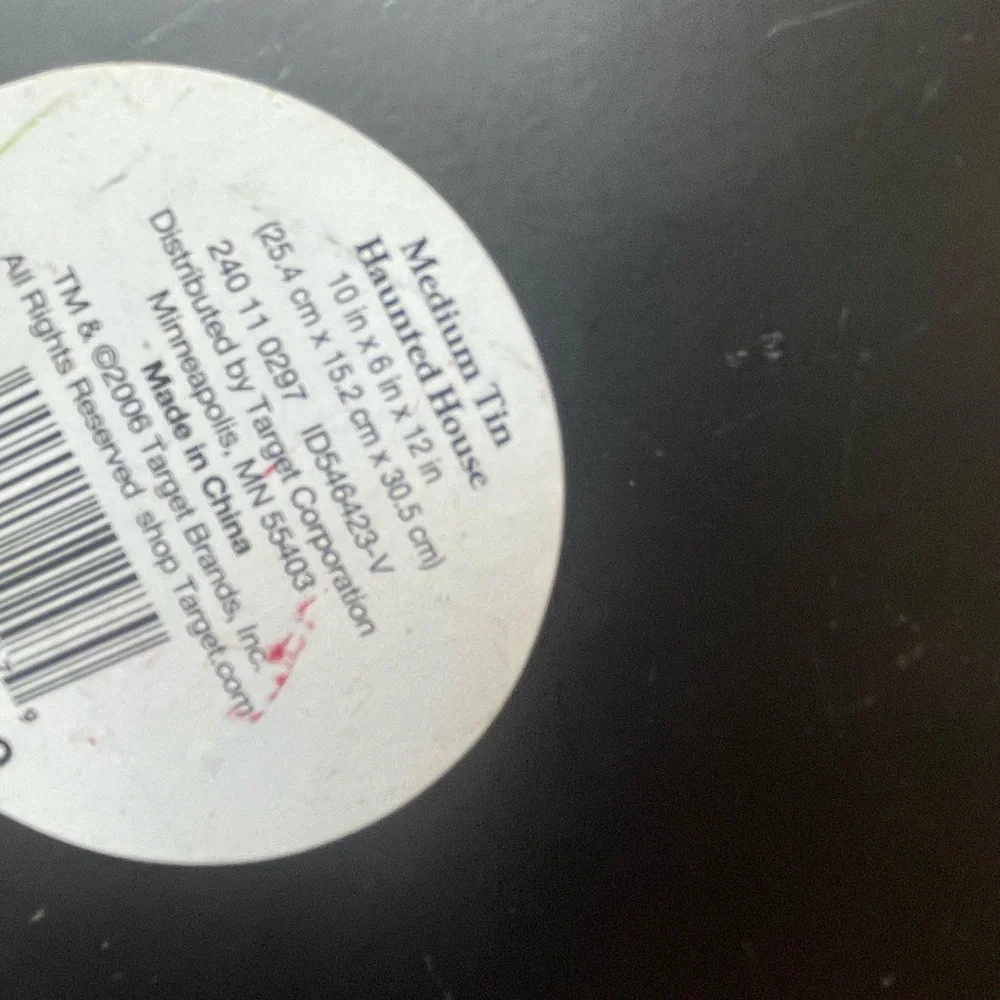 Rare VTG Halloween 2006 Target Medium Tin Haunted House
